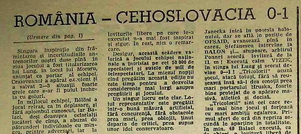 15 mai 1983, România - Cehoslovacia 0-1